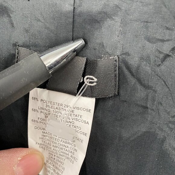 Bebe Jacket Women's Size 4 Black And White Plaid Squares Long Sleeve Full Zip - Picture 8 of 9